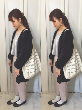 「もふもふアウター」｜Rikaさん（レディース・162cm）の冬コーディネート