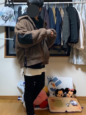 「GU（ジーユー）の（GU）スキニーフィットジーンズ（MEN ⁄ ジーンズ）」を使った、戯風さん（メンズ・164cm）の冬コーディネート