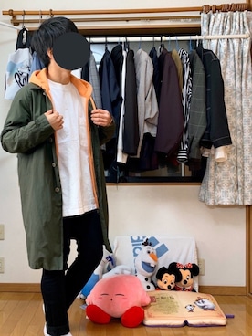 「アイテム（ステンカラーコート）」を使った、戯風さん（メンズ・164cm・20代）の春コーディネート
