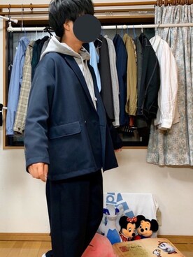 「FREAK'S STORE（フリークスストア）のアイテム（テーラードジャケット）」を使った、戯風さん（メンズ・164cm）の春コーディネート