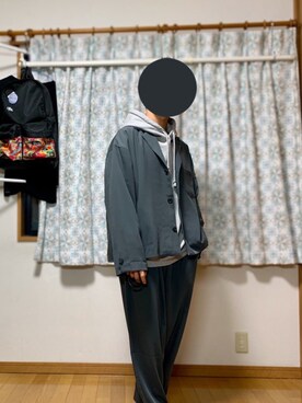 「Loose/ルース（ルース）のアイテム（テーラードジャケット）」を使った、戯風さん（メンズ・164cm）の秋コーディネート