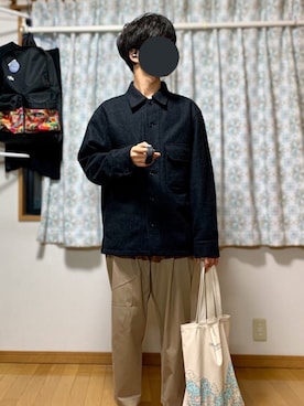 「417 EDIFICE（フォーワンセブンエディフィス）のアイテム（その他パンツ）」を使った、戯風さん（メンズ・164cm）の冬コーディネート