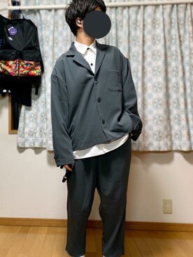 「Loose/ルース（ルース）のアイテム（テーラードジャケット）」を使った、戯風さん（メンズ・164cm）の冬コーディネート