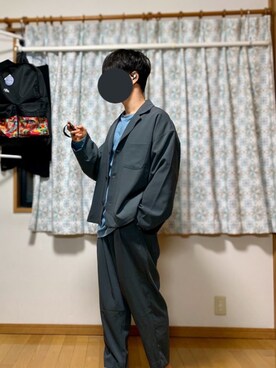 「Loose/ルース（ルース）のアイテム（テーラードジャケット）」を使った、戯風さん（メンズ・164cm）の冬コーディネート