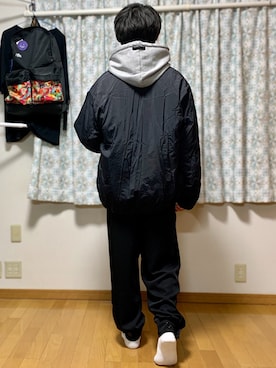 「DOOPZ（ドープス）のアイテム（パーカー）」を使った、戯風さん（メンズ・164cm）の冬コーディネート