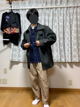 「417 EDIFICE（フォーワンセブンエディフィス）のアイテム（その他パンツ）」を使った、戯風さん（メンズ・164cm）の冬コーディネート