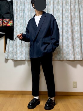 「DOOPZ（ドープス）のアイテム（スラックス）」を使った、戯風さん（メンズ・164cm）の春コーディネート