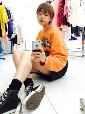 「Harley-Davidson（ハーレーダビッドソン）のアイテム」を使った、yuiさん（レディース・167cm）の春コーディネート