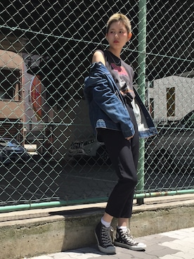 「Yohji Yamamoto（ヨウジヤマモト）のアイテム（パンツ）」を使った、yuiさん（レディース・167cm）の夏コーディネート