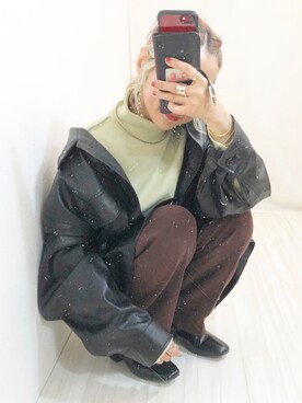 「アイテム（カバーオール）」を使った、MARIAさん（レディース・148cm）の冬コーディネート