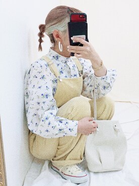 「ADAM ET ROPE'（アダムエロペ）のアイテム（サロペット/オーバーオール）」を使った、MARIAさん（レディース・148cm）の春コーディネート
