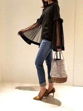 「woadblue（ウォードブルー）のアイテム（パンツ）」を使った、agot.さん（レディース・165cm）の秋コーディネート