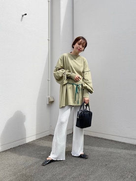 「コーディネート」｜「アイテム（スウェット）」を使った、f.harukaさん（レディース・155cm）の冬コーディネート