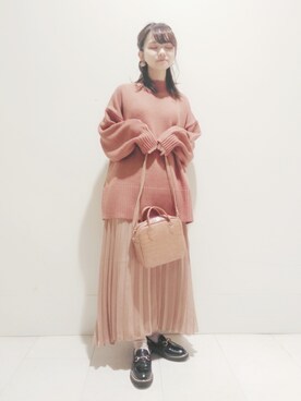 「スウェードスカート」｜ゆいさん（レディース・147cm）の冬コーディネート