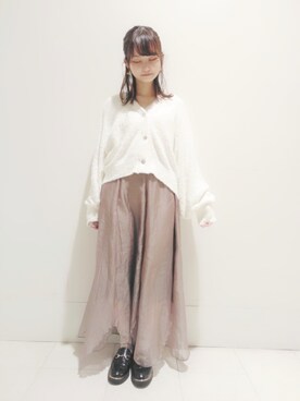 「ふわふわカーディガン」｜ゆいさん（レディース・147cm）の冬コーディネート