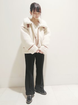 「earth music&ecology（アースミュージックアンドエコロジー）のアイテム（その他アウター）」を使った、ゆいさん（レディース・147cm）の冬コーディネート