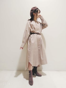 「earth music&ecology（アースミュージックアンドエコロジー）のORiental TRaffic ストレッチブーツ ＊（ブーツ）」を使った、ゆいさん（レディース・147cm）の秋コーディネート