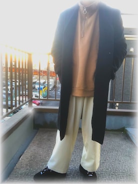 「SEVENDAYS=SUNDAY（セブンデイズサンデイ）のアイテム（チェスターコート）」を使った、こうたろーさん（メンズ・160cm）の冬コーディネート