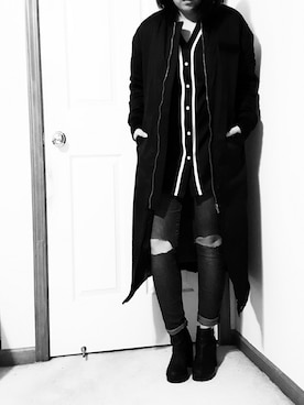 「フユコーデ」｜「アイテム（ジャージ）」を使った、Rinaさん（レディース・160cm）の冬コーディネート