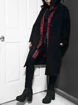 「モノトーンスタイル」｜「アイテム（その他アウター）」を使った、Rinaさん（レディース・160cm）の冬コーディネート