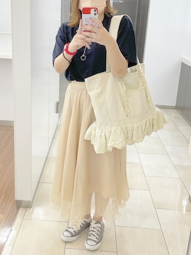 「merrylatte（メリーラテ）のアイテム」を使った、ゆんさん（レディース・156cm）の夏コーディネート