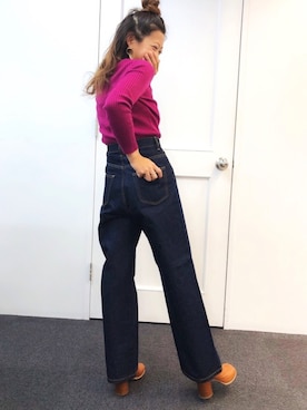 「Maison Margiela（メゾンマルジェラ）のMaison Margiela - Tabi ブーツ - women - カーフレザー/レザー - 39（ブーツ、ブラウン系）」を使った、meeeeeさん（レディース・160cm）の秋コーディネート