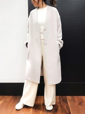 「N.（N. Natural Beauty Basic）（エヌエヌナチュラルビューティーベーシック）のアイテム（ノーカラージャケット）」を使った、meeeeeさん（レディース・160cm）の冬コーディネート