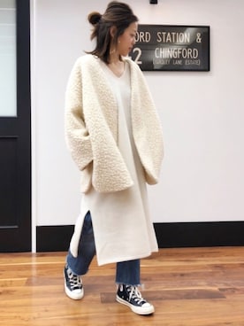 「by boe（バイボー）のアイテム」を使った、meeeeeさん（レディース・160cm）の冬コーディネート