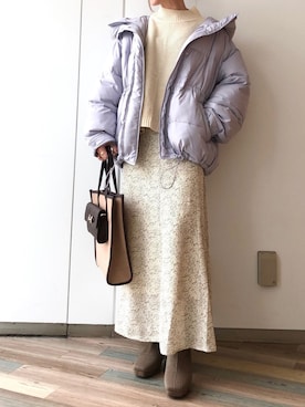 「mysty woman（ミスティウーマン）のアイテム（ダウンジャケット/コート）」を使った、meaningさん（レディース・157cm）の冬コーディネート