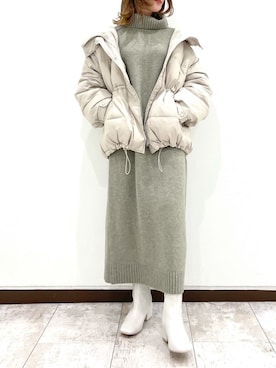 「mysty woman（ミスティウーマン）のアイテム（ダウンジャケット/コート）」を使った、meaningさん（レディース・157cm）の冬コーディネート