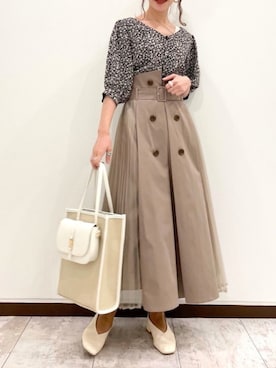 「トレンチスカート」｜meaningさん（レディース・157cm）の春コーディネート