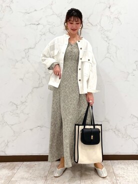 「ノーカラージャケット」｜meaningさん（レディース・157cm）の春コーディネート