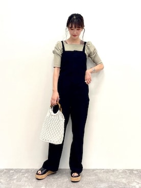「mysty woman（ミスティウーマン）のアイテム（サロペット/オーバーオール）」を使った、meaningさん（レディース・157cm）の春コーディネート