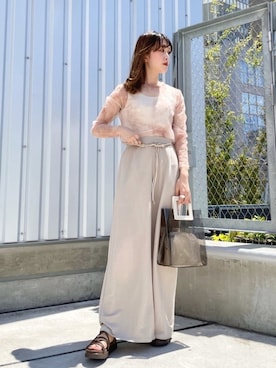 「mysty woman（ミスティウーマン）のアイテム（オールインワン・サロペット）」を使った、meaningさん（レディース・157cm）の春コーディネート