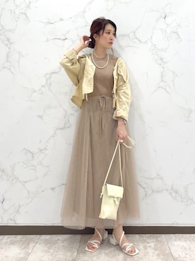「スクエアトゥ」｜「アイテム（ミリタリージャケット）」を使った、meaningさん（レディース・157cm）の春コーディネート