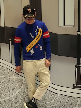 「DSQUARED2（ディースクエアード）のアイテム（ニット/セーター）」を使った、mdrz1128さん（メンズ・170cm）の冬コーディネート