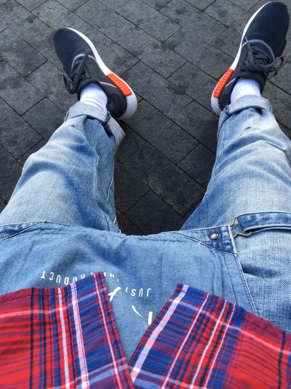 「ドラフトABC、adidas originals、NMD、G-STAR RAW(G-STAR RAW)、BALENCIAGA、LouisVuitton、NIKE、TOMMY HILFIGER、ootd」｜「NIKEのNIKE（ナイキ） 3P コットンクッション クルー（ソックス/靴下、ホワイト系）」を使った、ユウスケさん（メンズ・165cm）の秋コーディネートの1枚目の写真