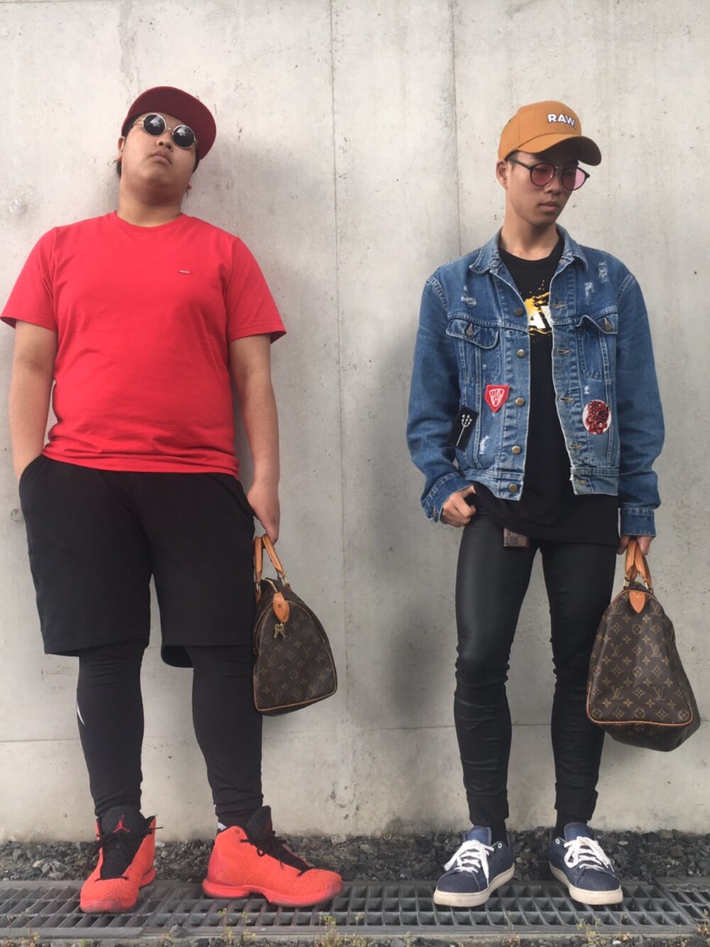 「G-STAR RAW(G-STAR RAW)、supreme、AIR JORDAN、NIKE、ootd、スニーカー、春コーデ」｜「G-STAR RAWのアイテム（キャップ、イエロー系）」を使った、ユウスケさん（メンズ・165cm）の春コーディネートの1枚目の写真