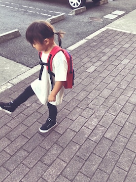 「UNKNOWN.（アンノウン）のアイテム（バッグ）」を使った、ちえさん（キッズ・100cm）の夏コーディネート