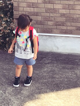 「UNKNOWN.（アンノウン）のアイテム（バッグ）」を使った、ちえさん（キッズ・100cm）の夏コーディネート