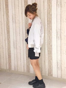 「UNRELISH」｜「アイテム（MA-1）」を使った、UNRELISH　OFFICIALさん（レディース・155cm）の冬コーディネート
