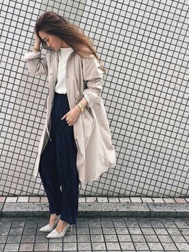 「UNRELISH」｜「アイテム（その他アウター）」を使った、UNRELISH　OFFICIALさん（レディース・155cm）の春コーディネート