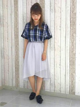 「UNRELISH（アンレリッシュ）のアイテム（スカート）」を使った、UNRELISH　OFFICIALさん（レディース・155cm）の夏コーディネート