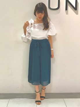 「プリーツ」｜UNRELISH　OFFICIALさん（レディース・156cm）の夏コーディネート