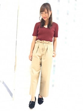 「Vネック」｜UNRELISH　OFFICIALさん（レディース・153cm）の夏コーディネート