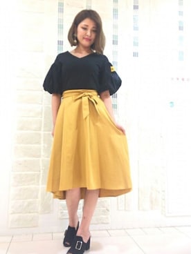 「アイテム（Tシャツ/カットソー、ブラック系）」を使った、UNRELISH　OFFICIALさん（レディース・167cm）の夏コーディネート