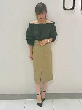 「ラップスカート」｜UNRELISH　OFFICIALさん（レディース・156cm）の秋コーディネート