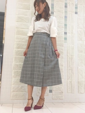 「UNRELISH（アンレリッシュ）のアイテム（スカート）」を使った、UNRELISH　OFFICIALさん（レディース・153cm）の秋コーディネート