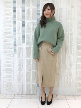 「UNRELISH（アンレリッシュ）のアイテム（スカート）」を使った、UNRELISH　OFFICIALさん（レディース・153cm）の冬コーディネート