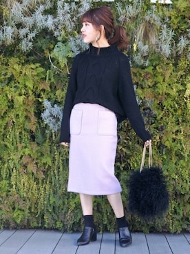 「アイテム（エコバッグ/サブバッグ）」を使った、UNRELISH　OFFICIALさん（レディース・155cm）の冬コーディネート